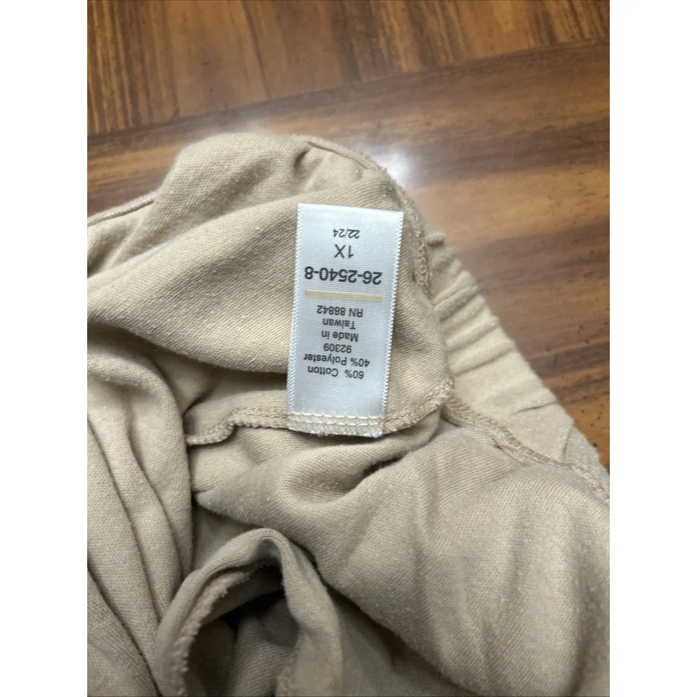 Woman's Plus 1X Petite Elastic Waist Pull On Pants Lot 3 Romans Brown Tan Gray‎